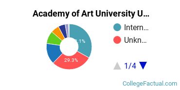 Academy of Art University Undergraduate Racial-Ethnic Diversity Pie Chart