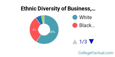 Ethnic Diversity of Business, Management & Marketing Majors at Anderson University South Carolina