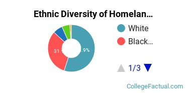 Ethnic Diversity of Homeland Security, Law Enforcement & Firefighting Majors at Austin Peay State University