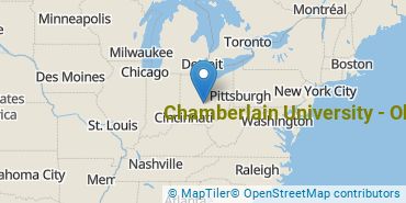 Location of Chamberlain University - Ohio