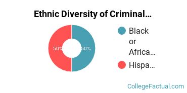 Ethnic Diversity of Criminal Justice & Corrections Majors at Daymar College - Nashville