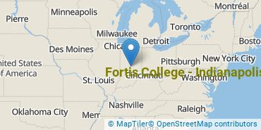 Location of Fortis College - Indianapolis