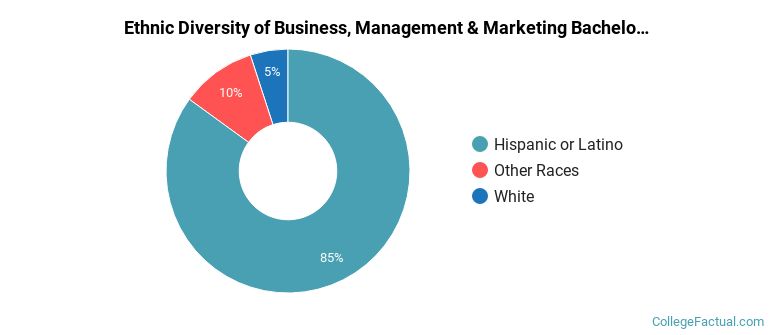 Ethnic diversity of Business, Management & Marketing majors at Heritage University