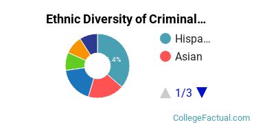 Ethnic Diversity of Criminal Justice & Corrections Majors at Pace University - New York