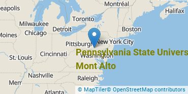 Location of Pennsylvania State University - Mont Alto
