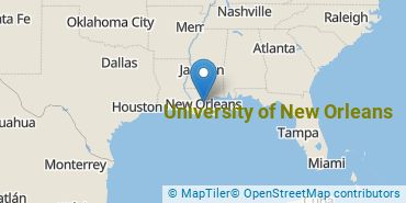 Location of University of New Orleans