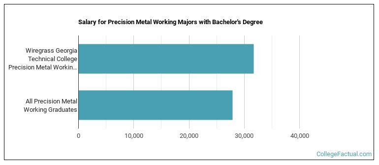Salary for Precision Metal Working majors with a bachelor's degree at Wiregrass Georgia Technical College